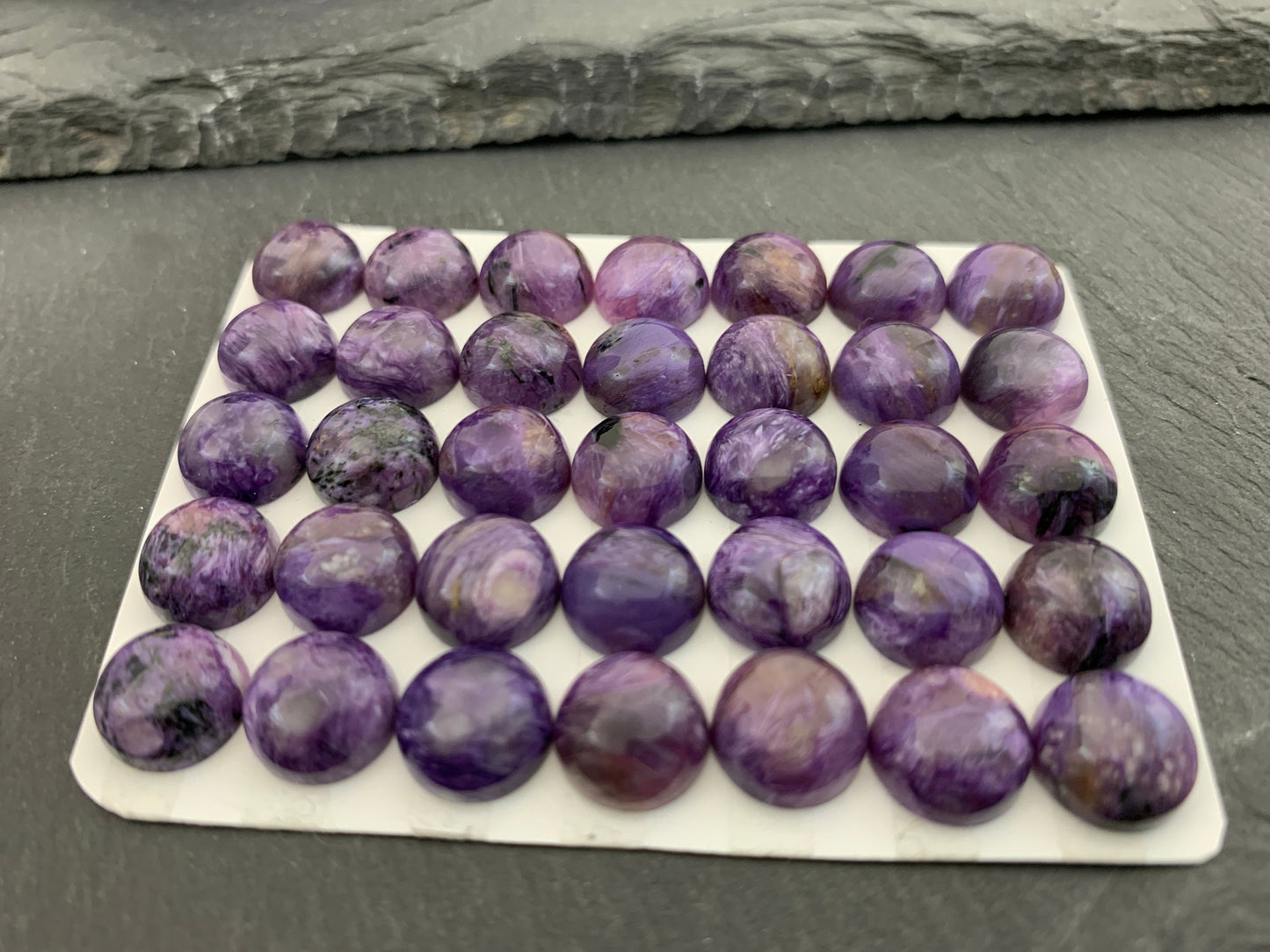 Charoite round 10mm cabochon - Calibrated cabochons