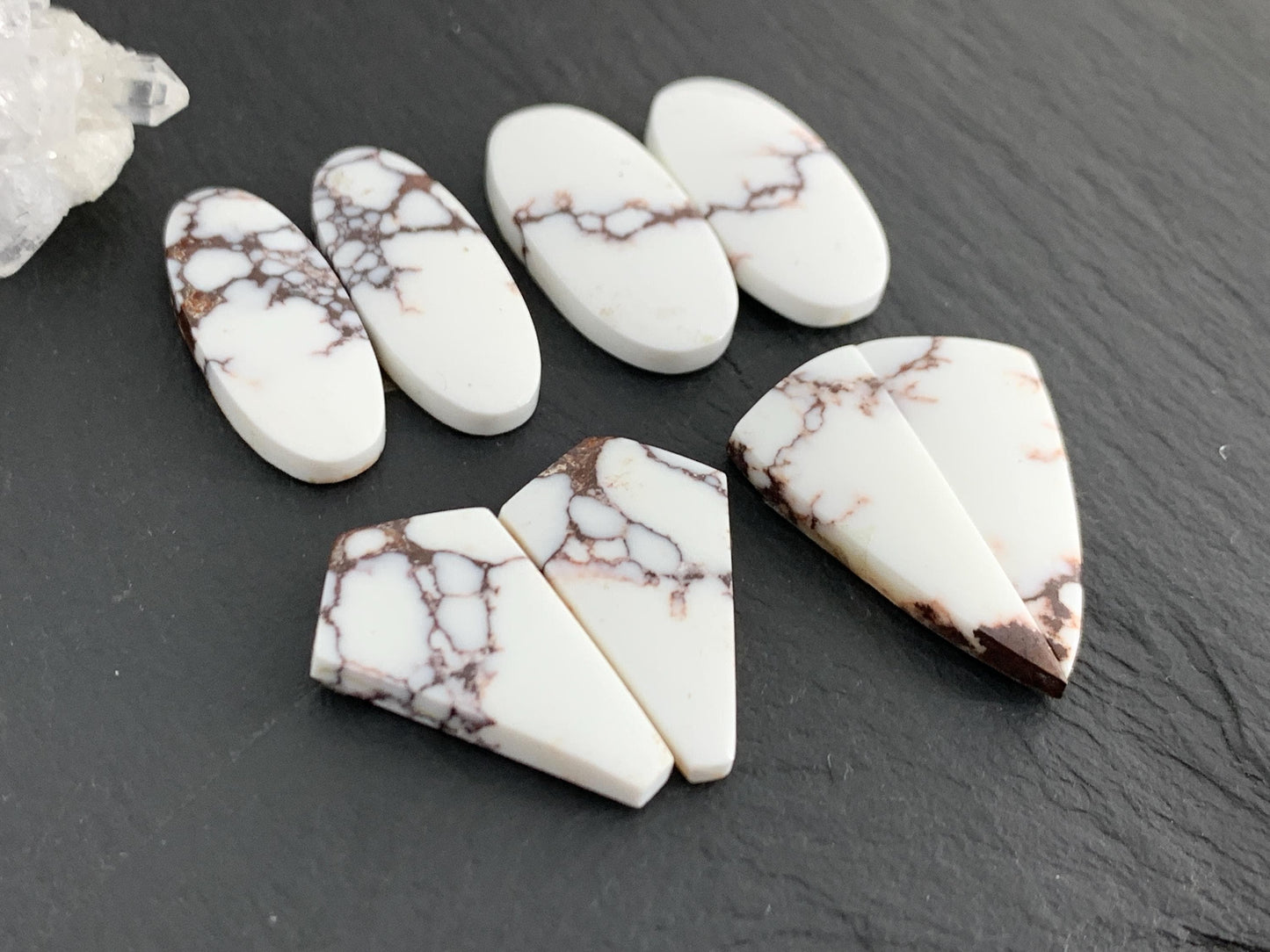 Wild Horse Jasper 24-28mm long cabochon pair