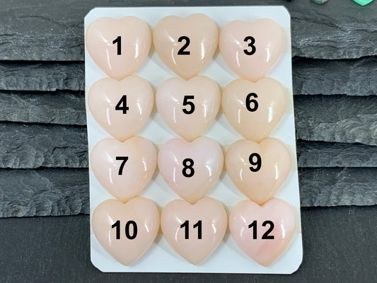 Pink Opal Heart Cabochon 20mm - Natural Calibrated Gemstone Jewelry