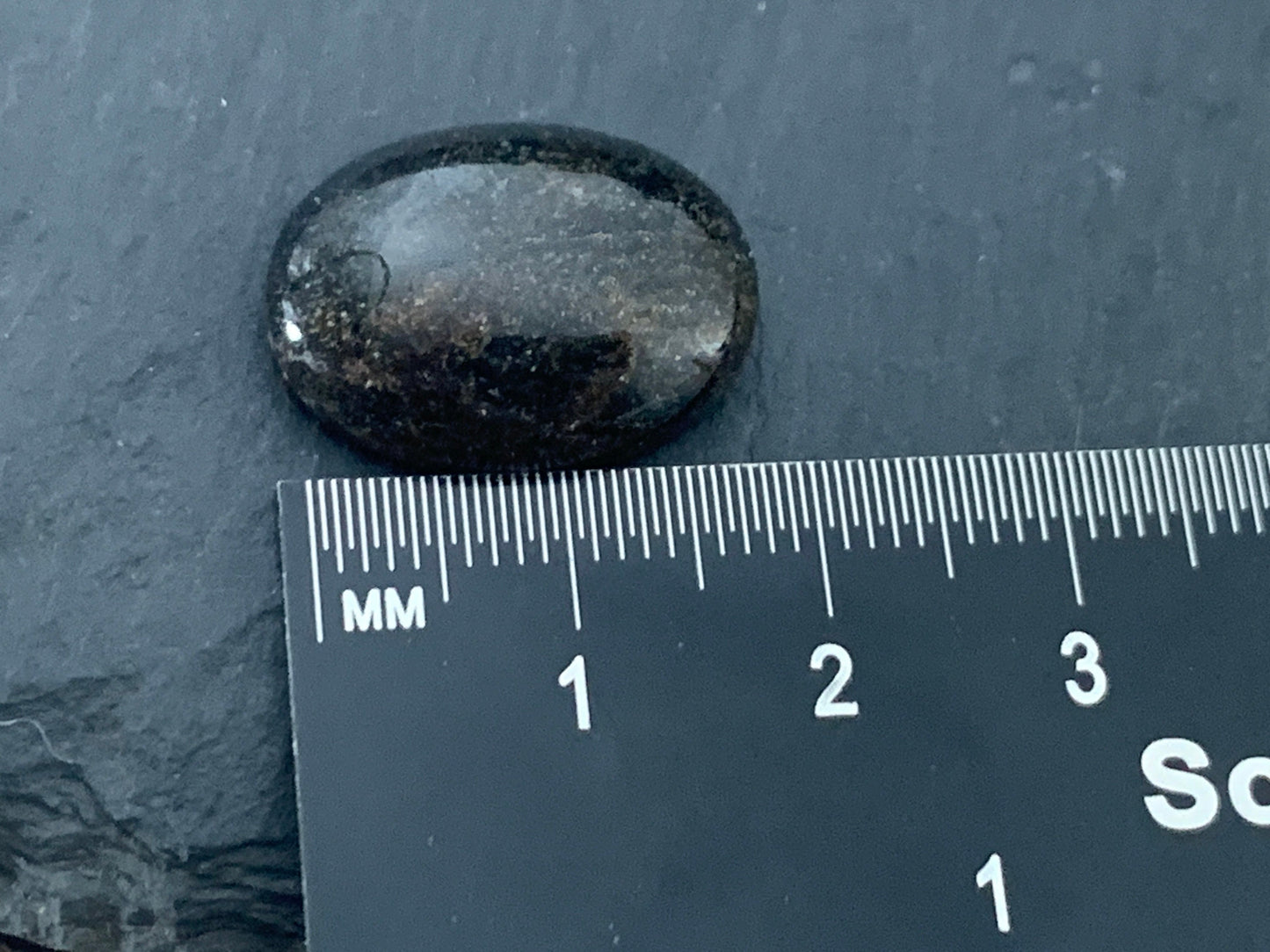 Black Rutilated Quartz oval 15x20mm cabochon - Calibrated cabochons