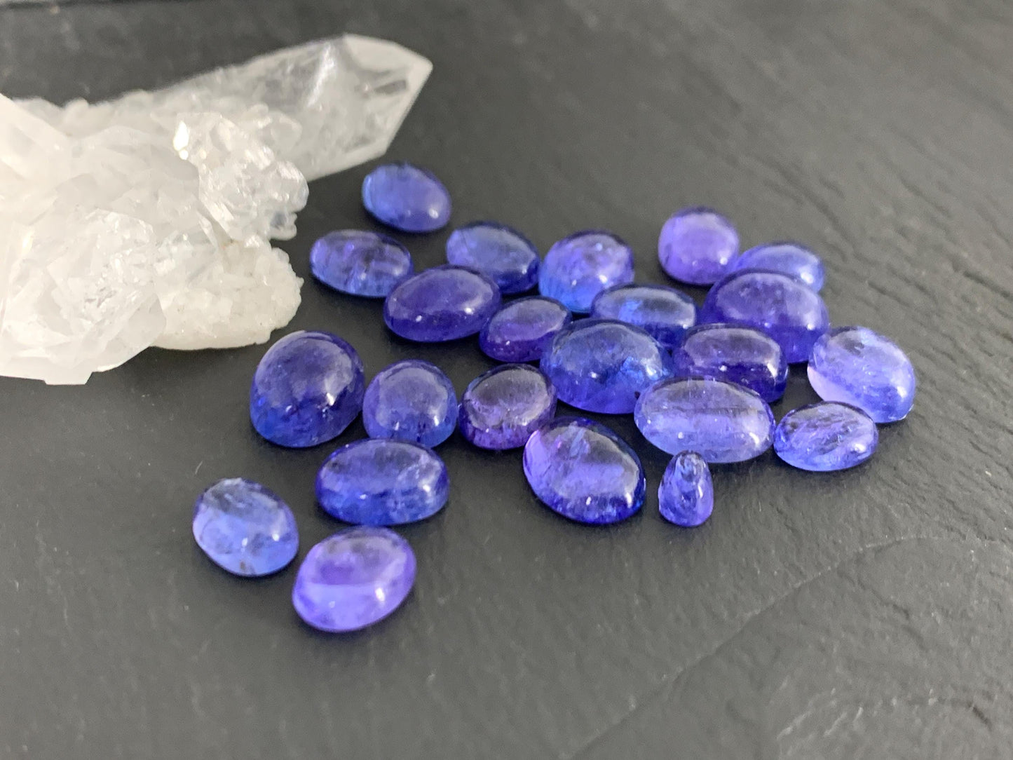 Tanzanite oval cabochon 5-9mm long - select your size | W221-2