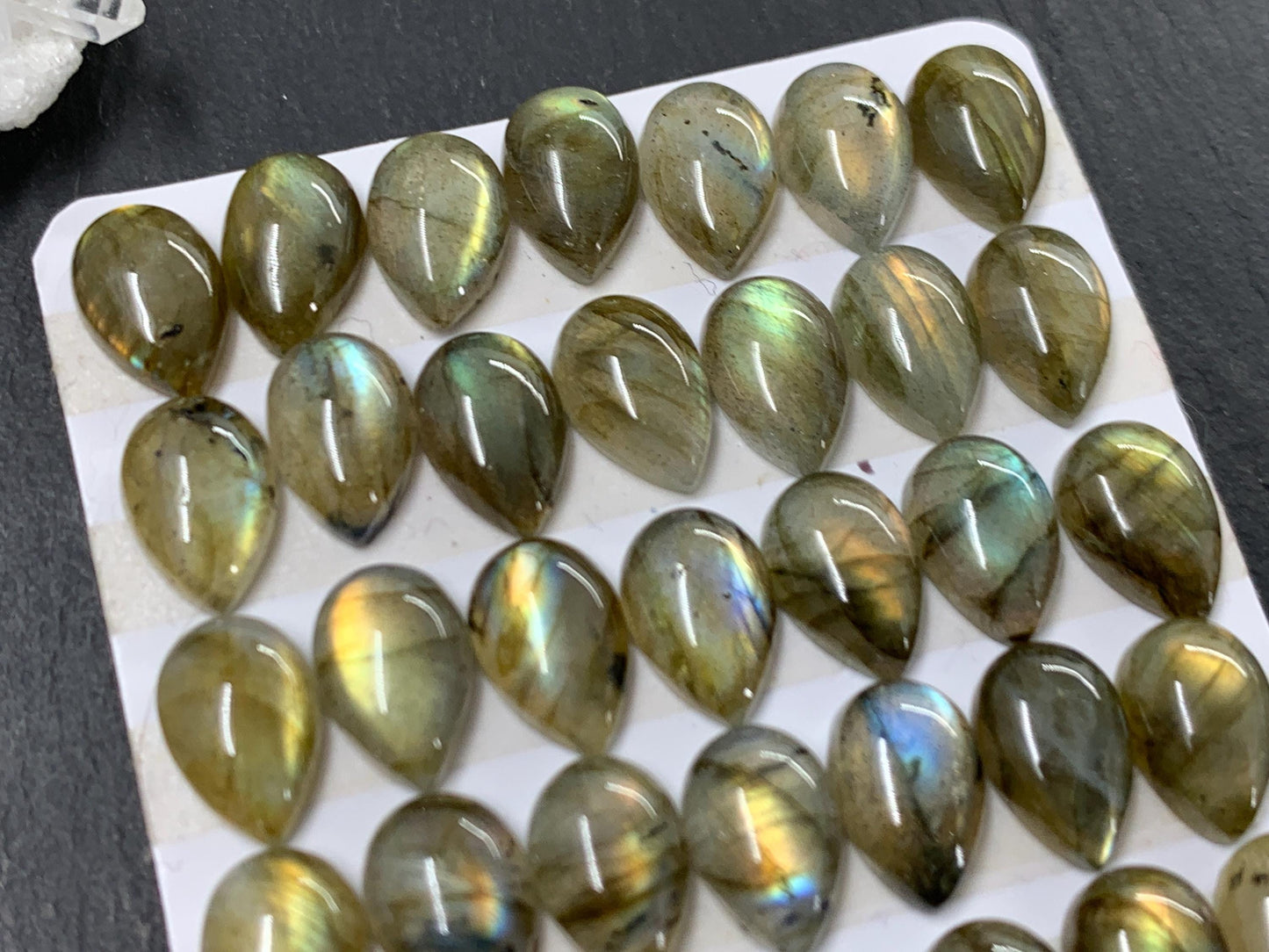 Labradorite pear 8x12mm cabochon - Calibrated cabochons *