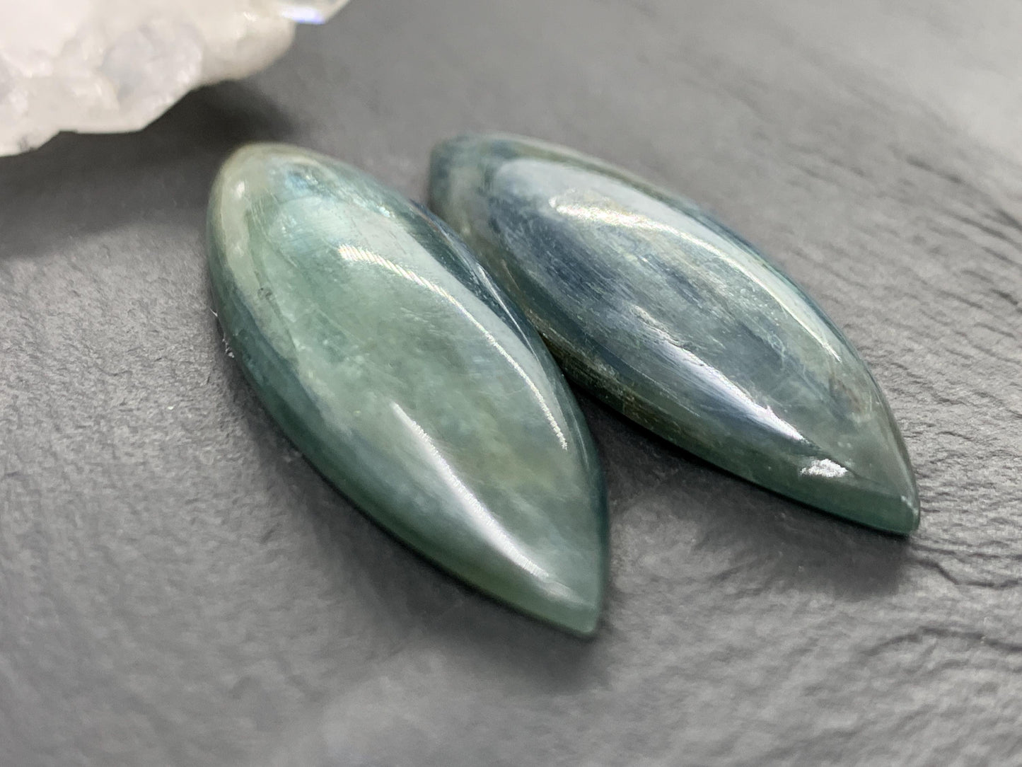 Large Marquise Kyanite 43-46mm long Cabochon - Rare African Gemstone