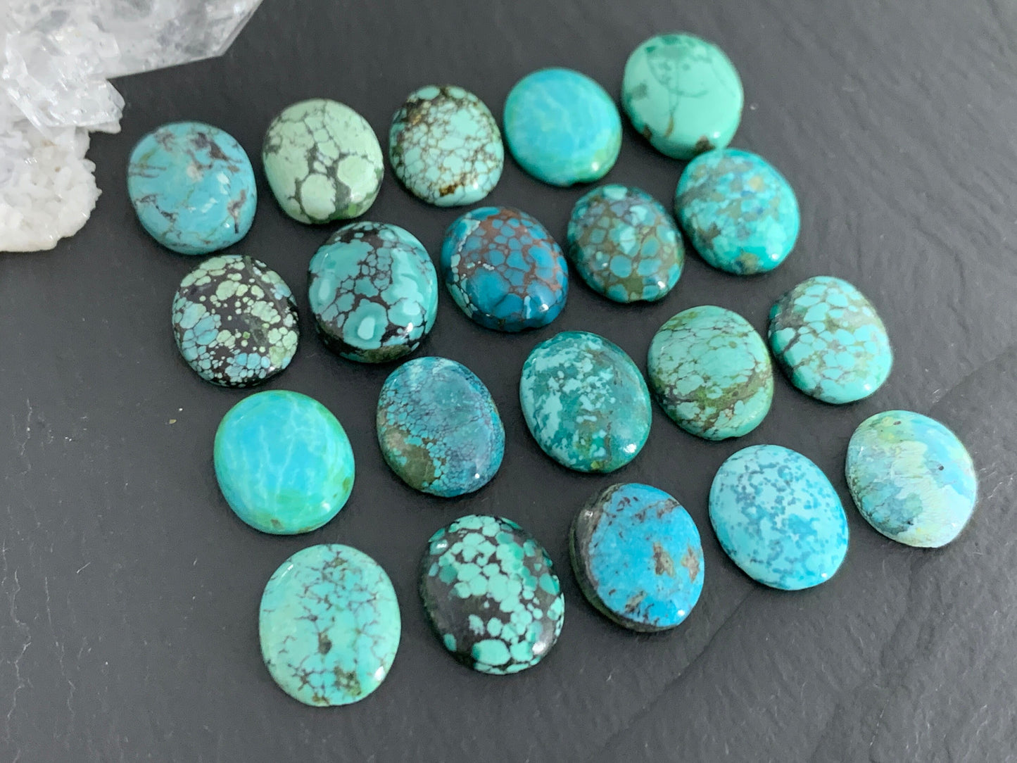 Tibetan Turquoise oval 10x12mm cabochon
