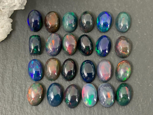 Black Ethiopian Opal oval 4x6mm cabochon