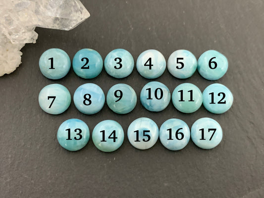 Larimar round 8mm cabochon