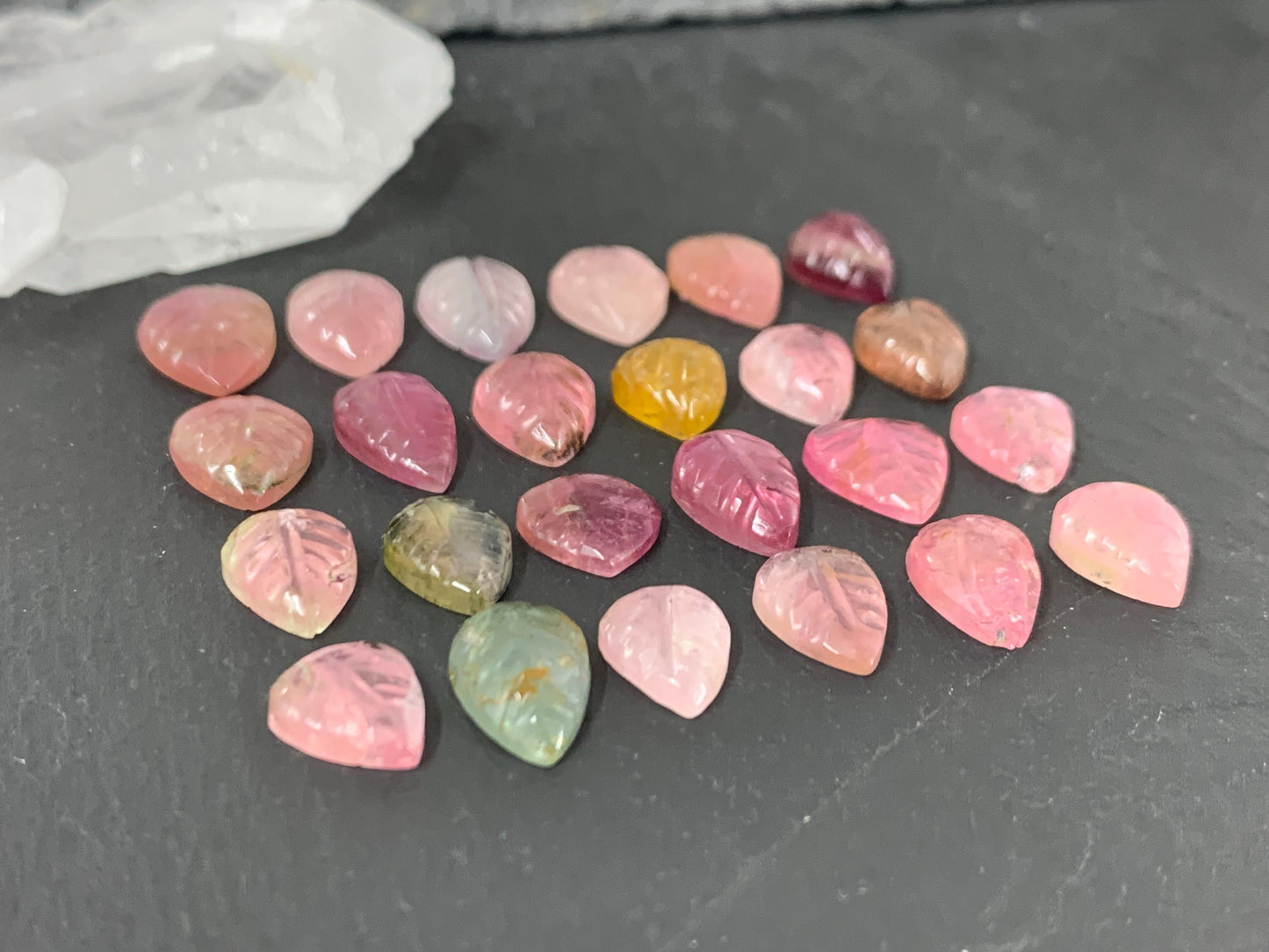 Tourmaline leaf cabochon