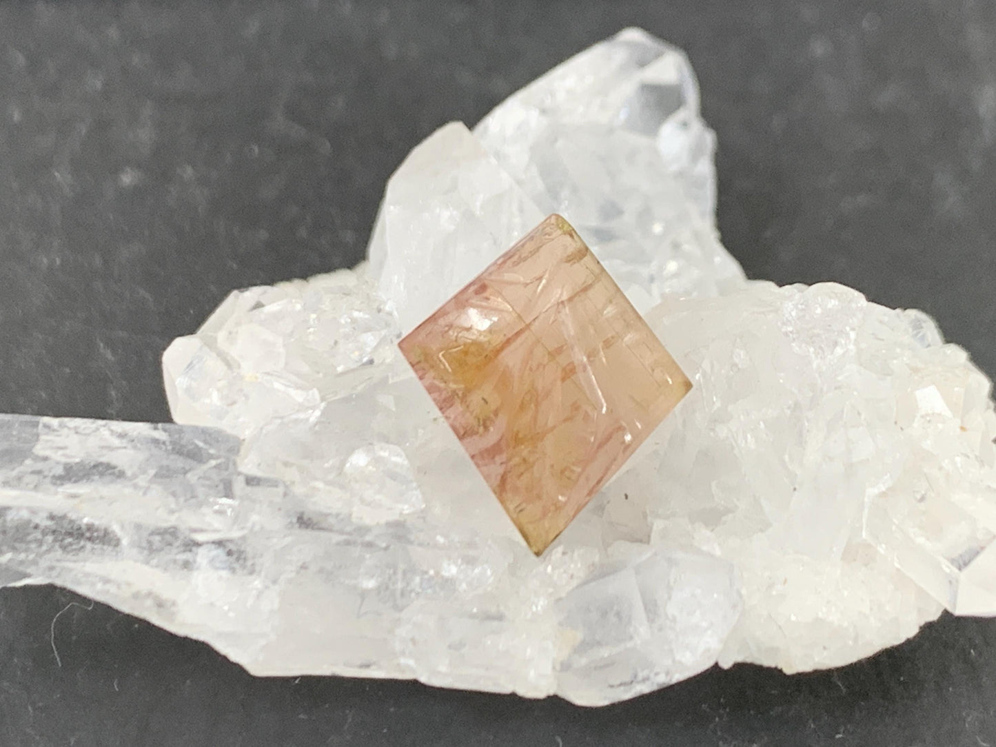 Faceted Watermelon Tourmaline 11x12.5x3mm cabochon