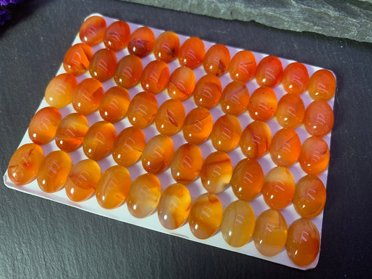 Carnelian oval 10x14mm cabochon - Calibrated cabochons