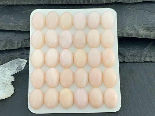 Pink Opal oval 10x14mm cabochon - Calibrated cabochons
