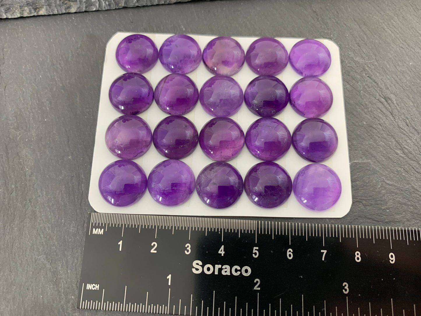 Amethyst Round 15mm cabochon - Calibrated cabochons