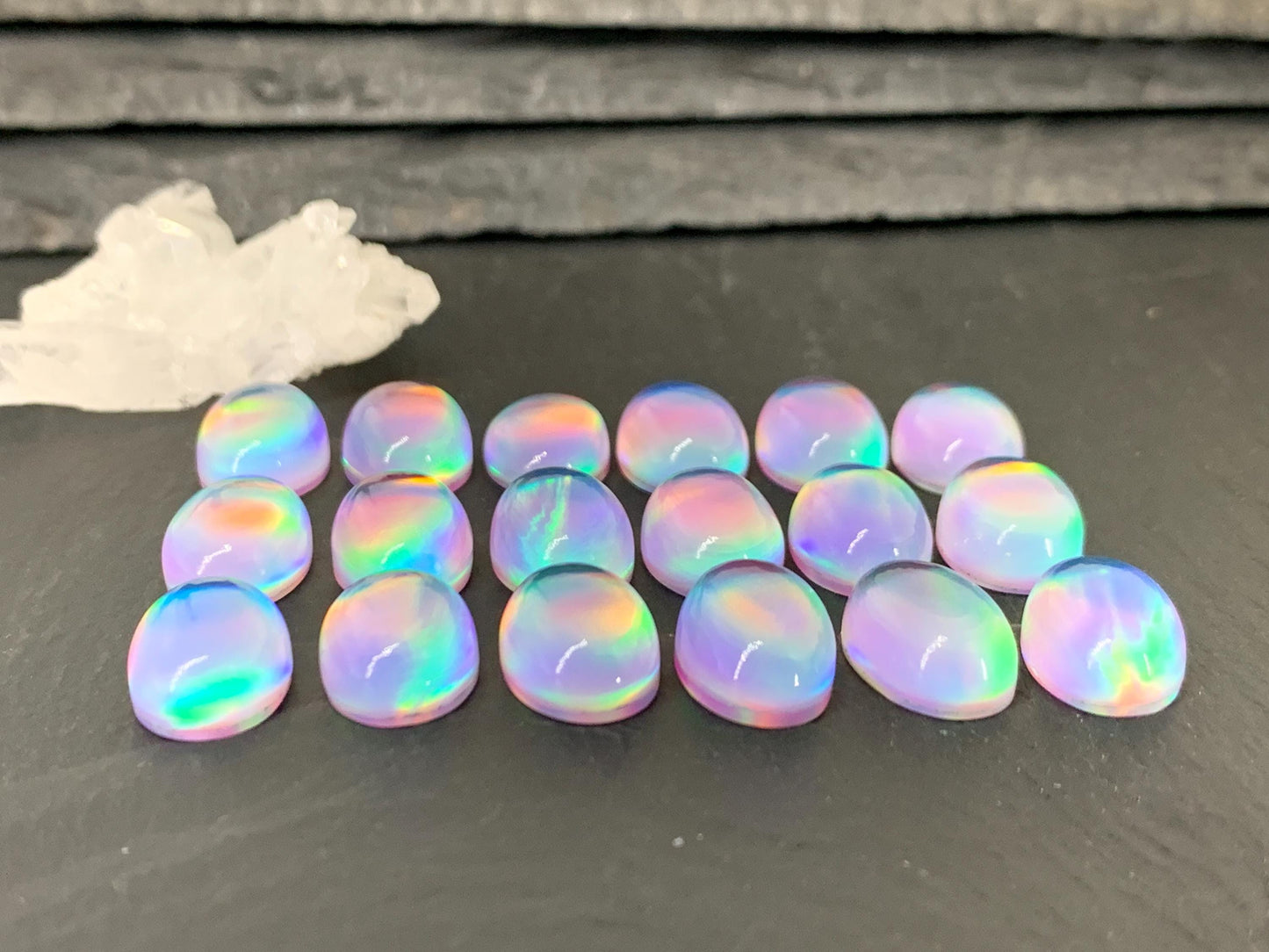Aurora Opal Cabochon: 10x14mm Oval Gemstone
