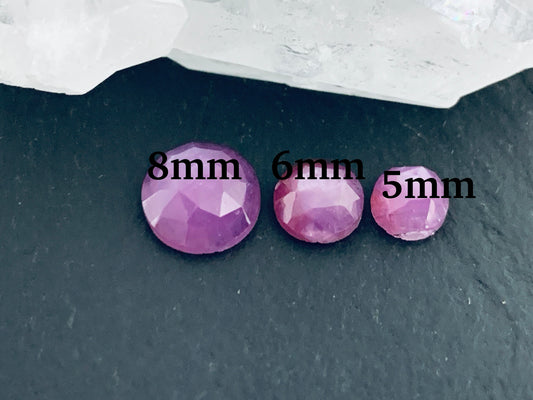 Faceted Silky Star Sapphire round 5mm, 6mm, 8mm cabochon