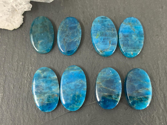 Apatite oval 18-19mm long cabochon - Buy by pair