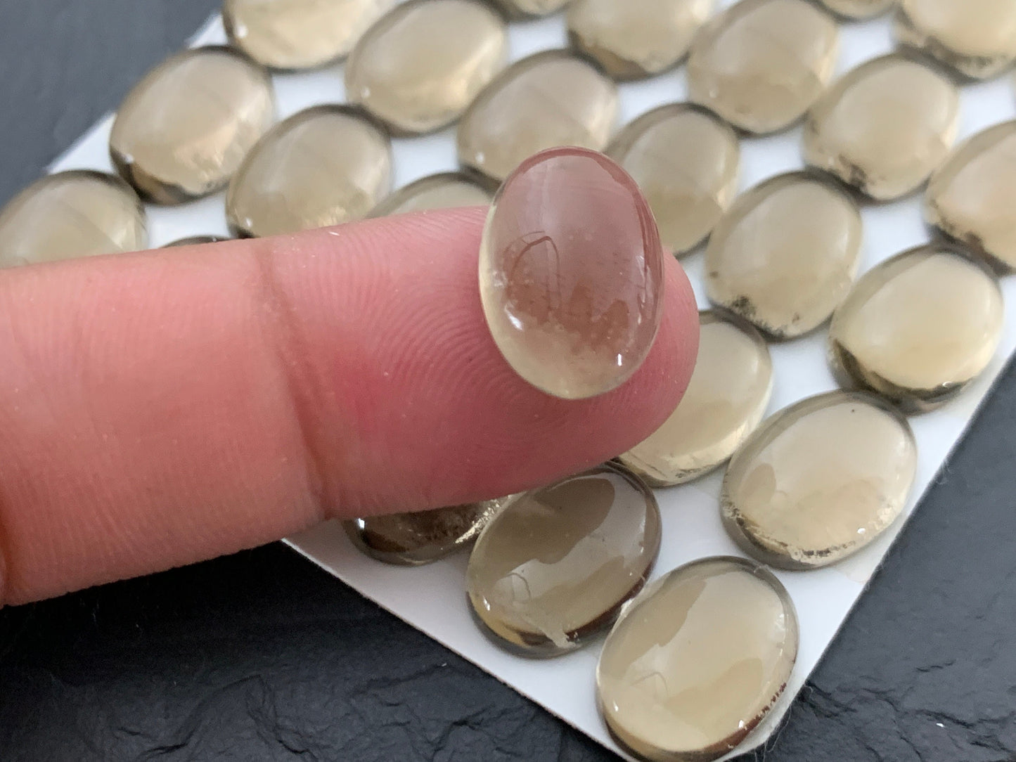 Smokey Quartz oval 10x14mm cabochon - Calibrated acbochons