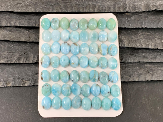 Larimar oval 6x8mm long cabochon - Calibrated cabochons