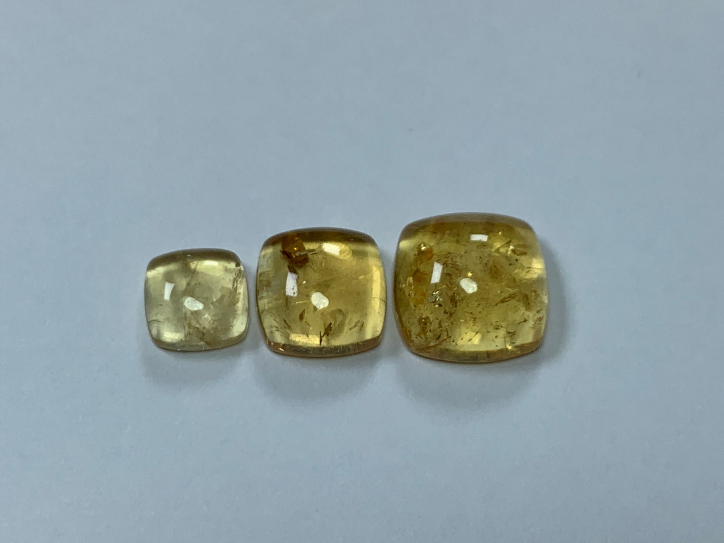 Citrine square cushion cabochon 8, 10, 12mm - Calibrated cabochons