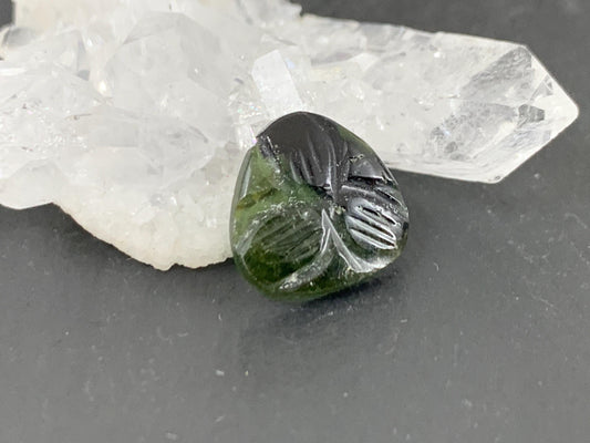 Carved Tourmaline 11x12x2mm cabochon