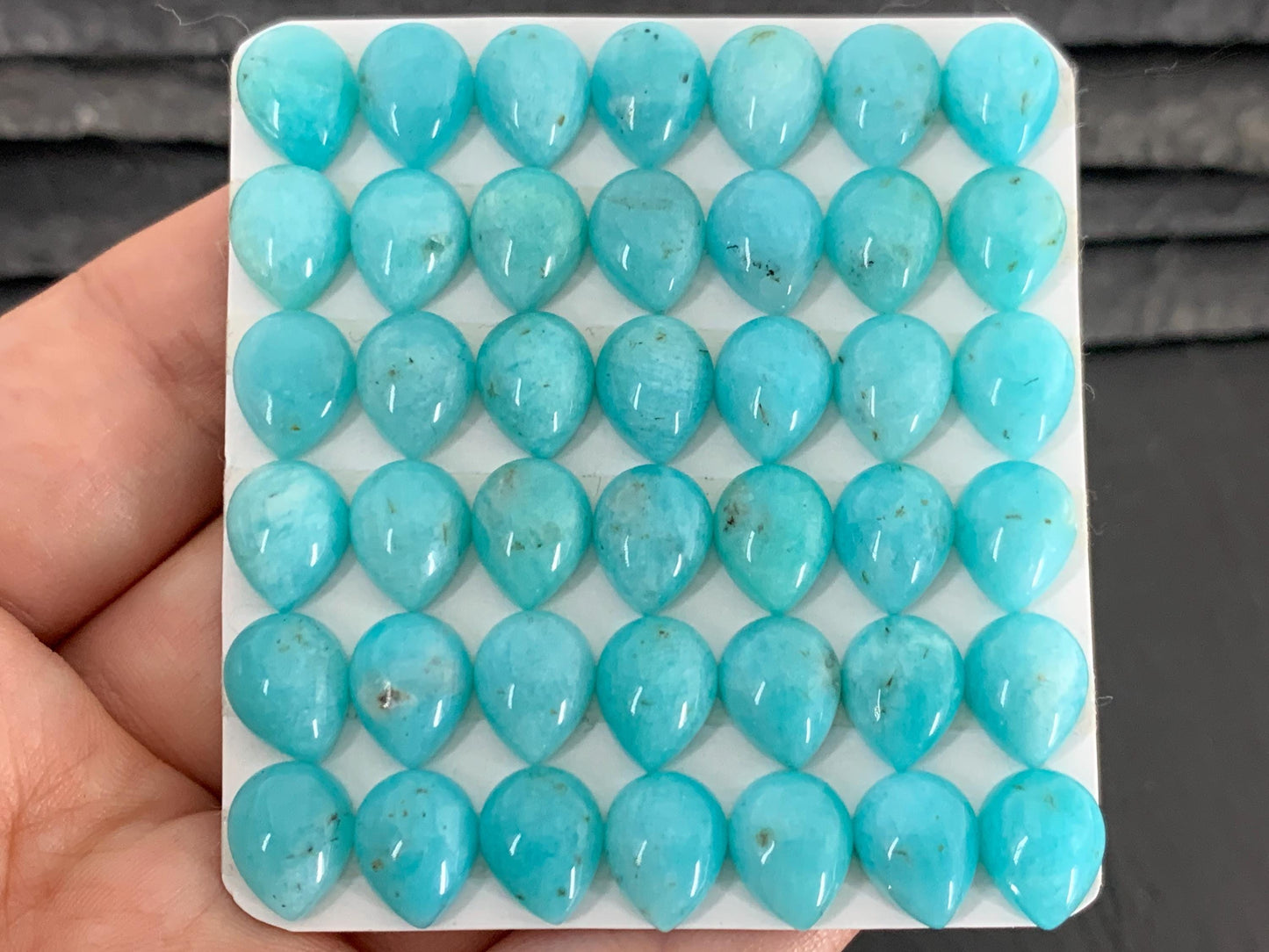 Amazonite pear 8x10mm cabochon - Calibrated cabochons