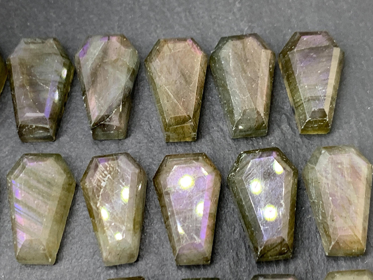 Labradorite Coffin 10x16mm Cabochon. Second quality cabochons