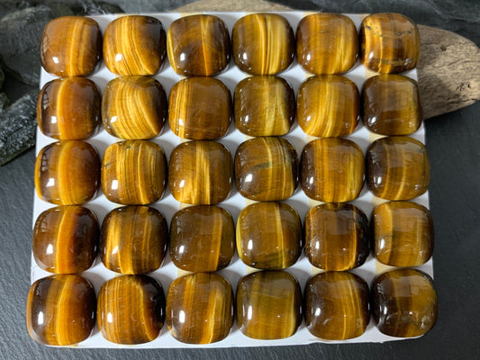 Tiger Eye square cushion 16mm cabochon - Calibrated cabochons