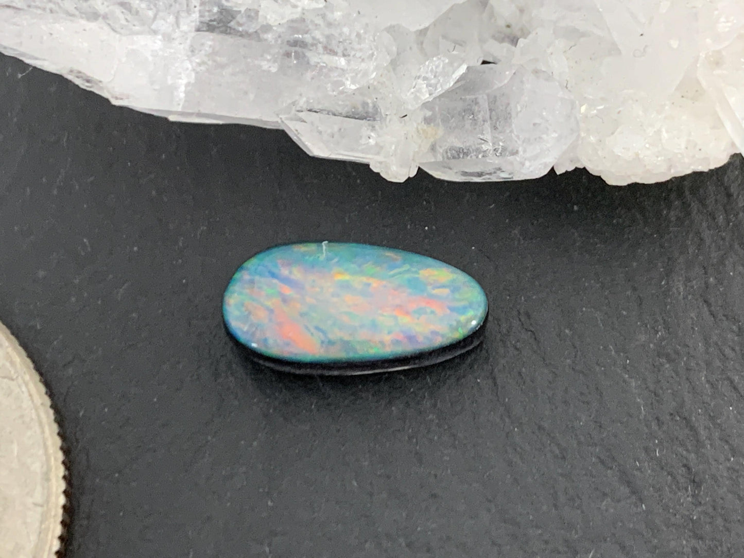 Australian Opal doublet 5x11x4mm cabochon
