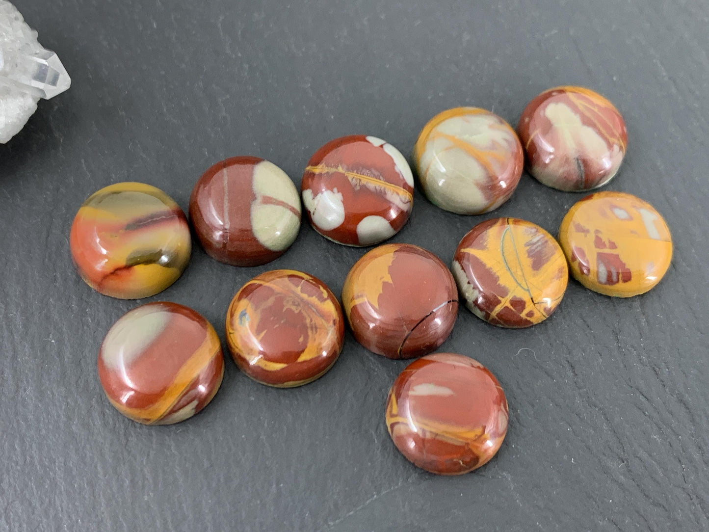 Mookaite Jasper round 12mm cabochon