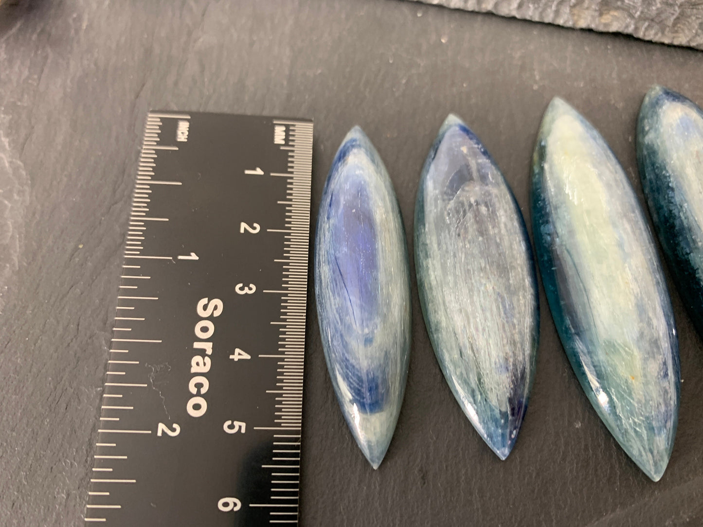 Large Marquise Kyanite Cabochon - Rare African Gemstone