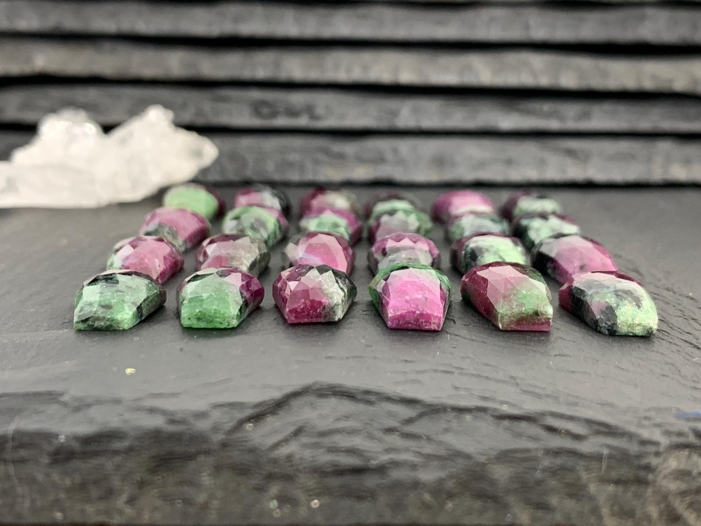 Faceted Ruby Zoisite Coffin 10x16mm Cabochon | select your cabochon