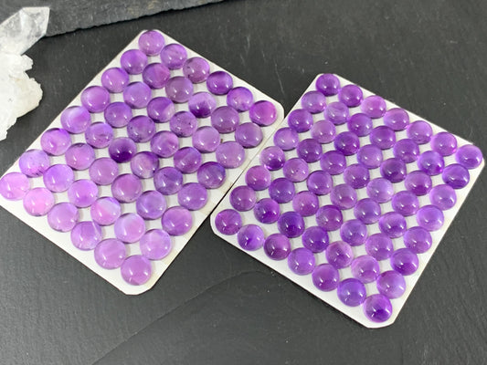 Amethyst round 7, 8mm cabochon - Calibrated cabochons