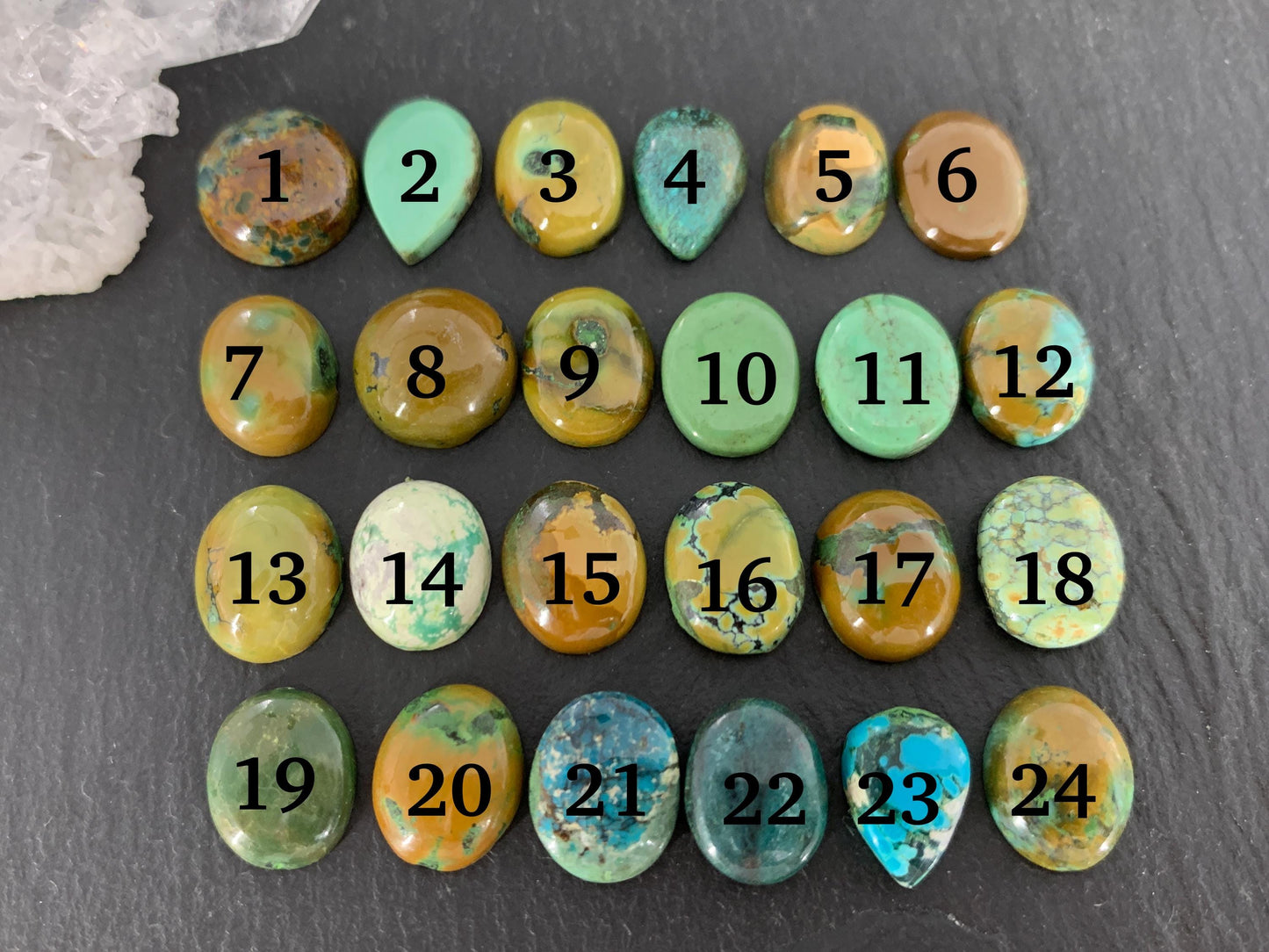 Tibetan Turquoise oval, pear 10-11mm long cabochon/ Select your cabochon