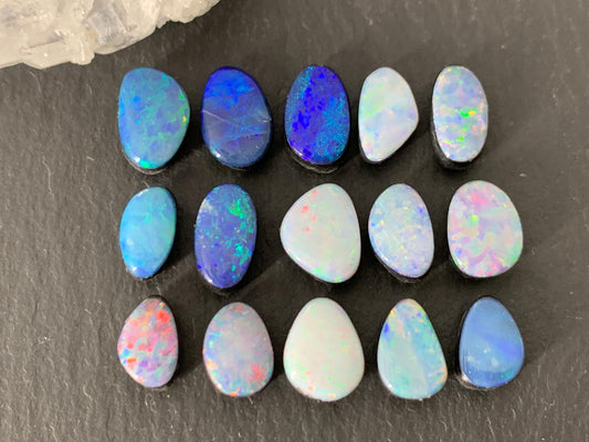 Australian Opal doublet 8-10mm long cabochon