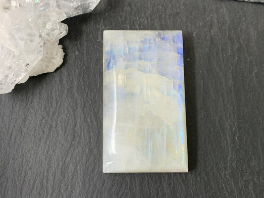 Rainbow Moonstone 42x24x9mm cabochon