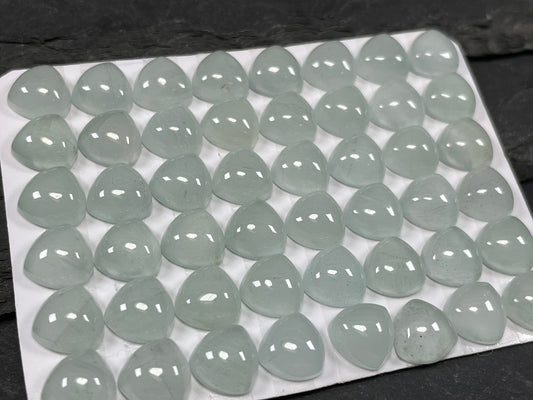 Aquamarine curved trillion 8mm, 10mm cabochon - Calibrated cabochons