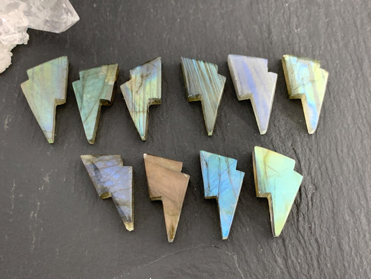 Labradorite lightning bolt 12x19mm cabochon