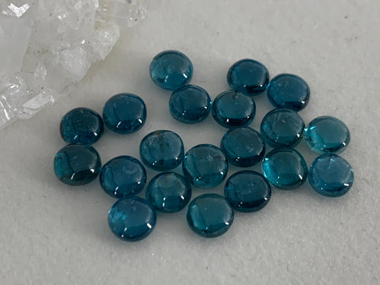 Neon Paraiba Kyanite 6mm Round Cabochon