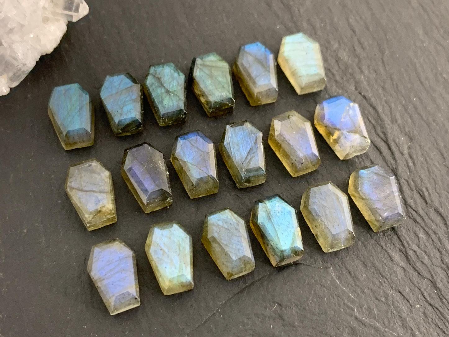 Labradorite Coffin 7x10mm Cabochon - Small Earrings Size Coffins