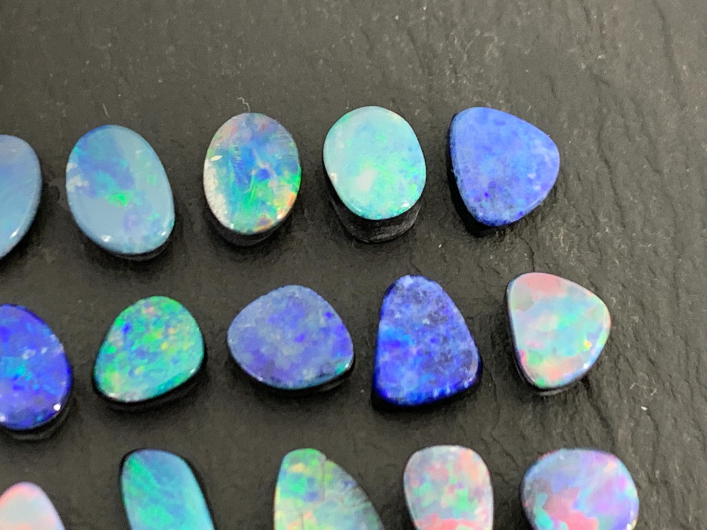 Australian Opal Doublet 6-8mm long cabochon - Select your piece