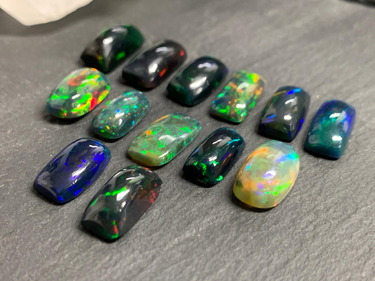 Natural Ethiopian Black Opal 11-12mm long cabochon/ Select your cabochon