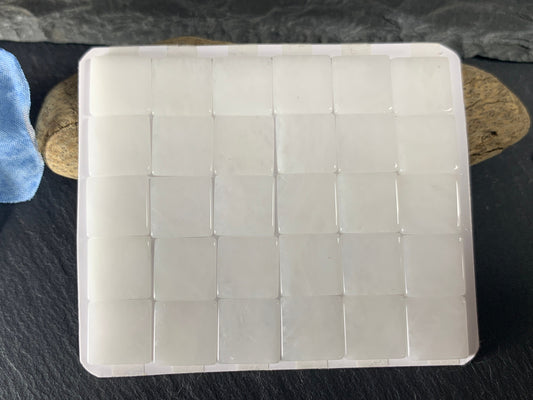 Flat White Quartzite square 12x12mm cabochon - calibrated cabochons