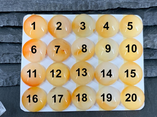 Carnelian round 15mm cabochon - Calibrated cabochons