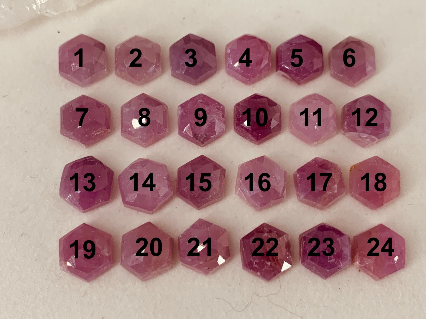 Discounted Faceted Pink Sapphire hexagon 8x9mm cabochon