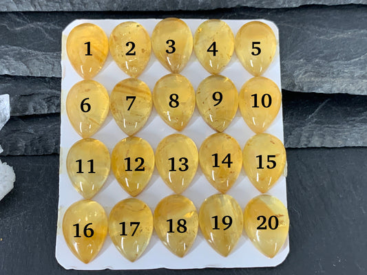 Citrine pear 13x18mm cabochon - Calibrated cabochons
