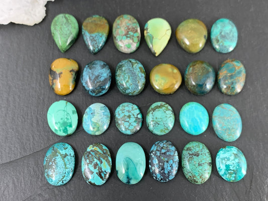 Tibetan Turquoise 12-15mm cabochon