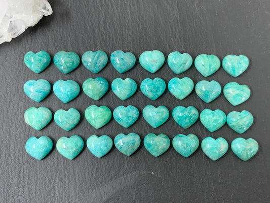 Small Amazonite heart 8x9mm cabochon