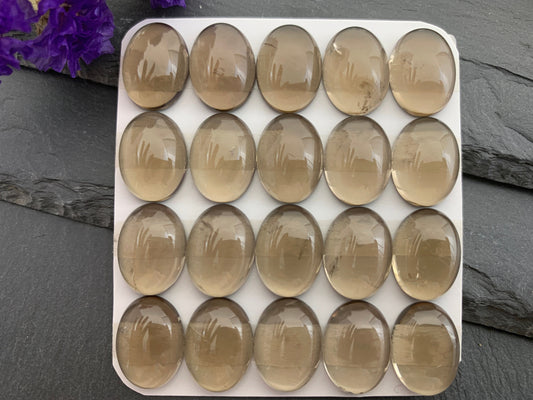 Smokey quartz oval 12x16mm cabochon - Calibrated cabochons