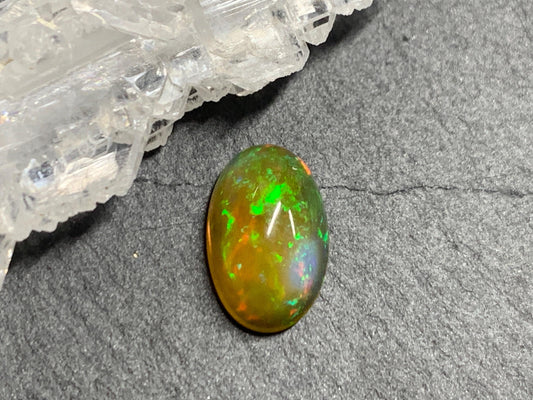 Natural Black Ethiopian Opal pear 7x12x4mm cabochon