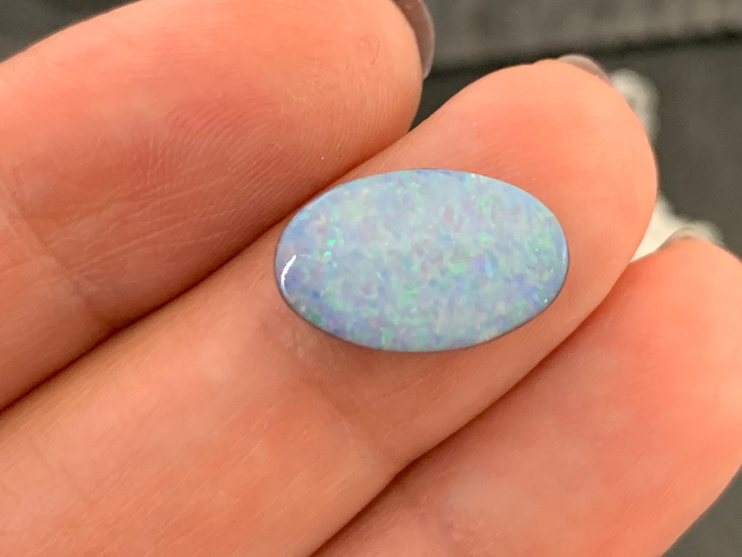 Australian Opal doublet 9x14x4mm cabochon