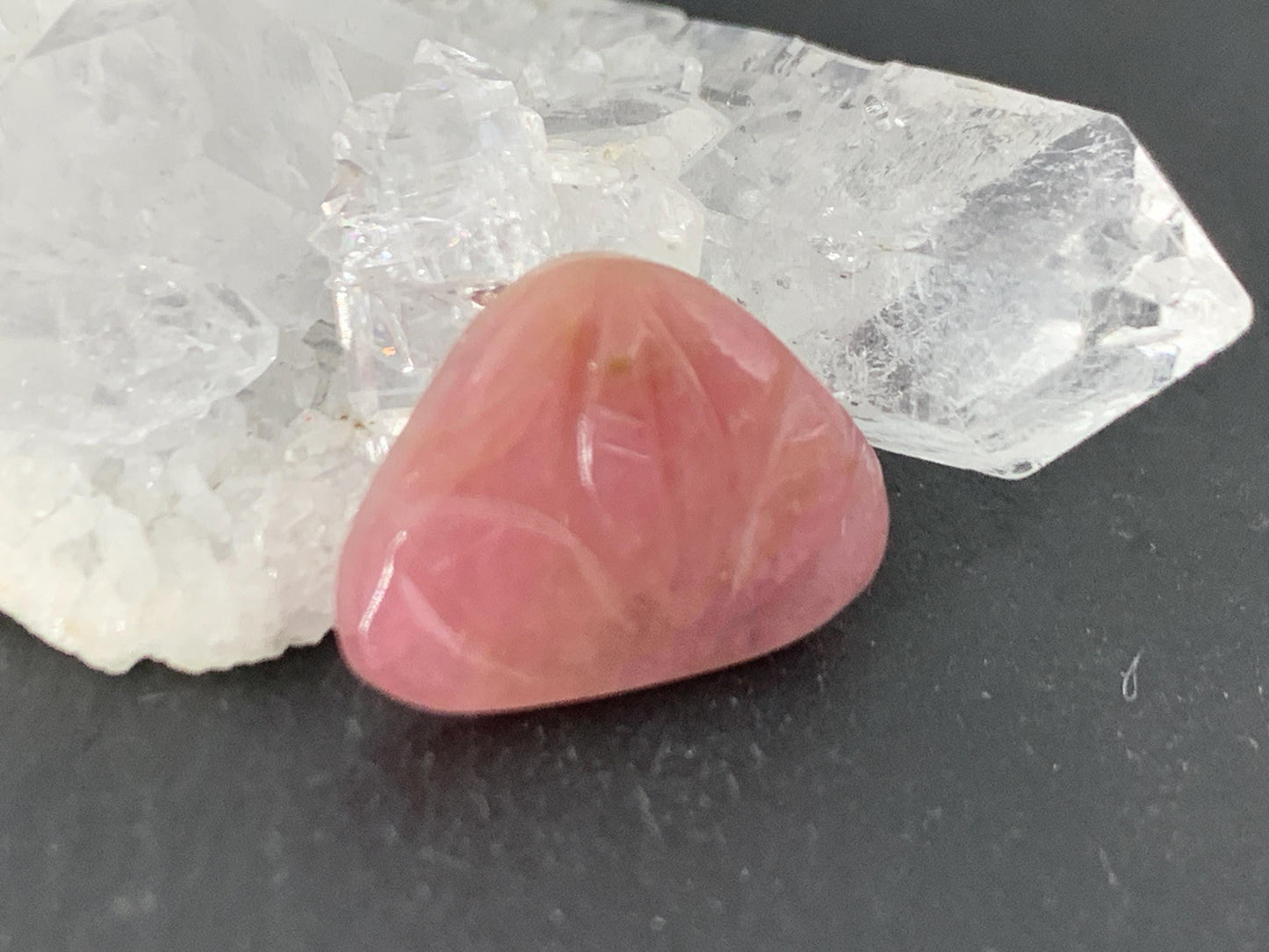 Carved Tourmaline 10x14x3mm cabochon