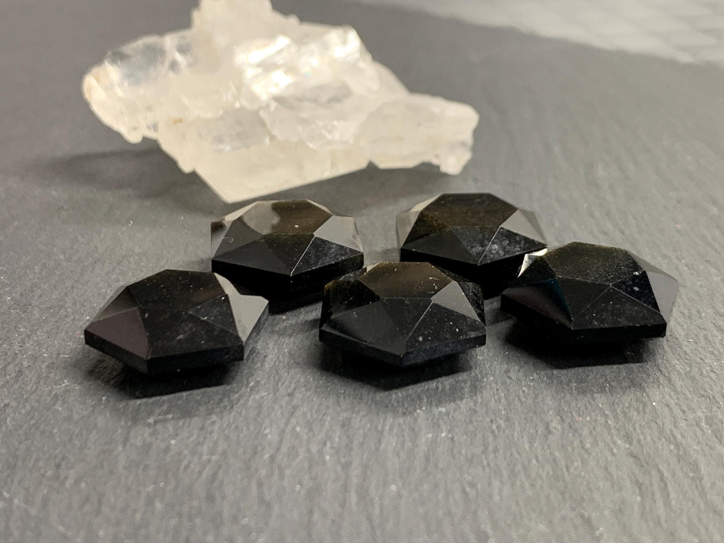 Gold Obsidian 18x21mm faceted from both sides - not a cabochon